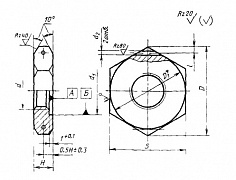 ГОСТ 19532-74 Устройства уплотнительные ввертных соединений с резиновыми кольцами круглого сечения. Гайки