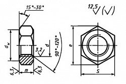 ГОСТ 10610-72 Гайки шестигранные низкие с уменьшенным размером ""под ключ"" с диаметром резьбы свыше 48 мм (класс точности А)"